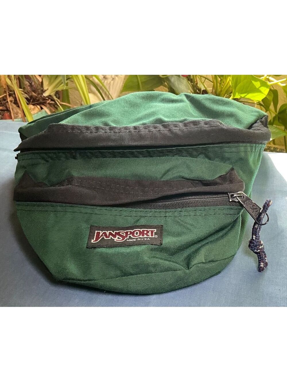 Vintage JanSport Green Waist Pack Fanny Pack Hiking Adjustable Belt Bag